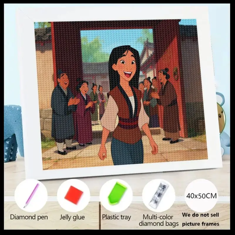 

1PC 5D Diamond Painting DIY Kit - Charming Cartoon Scene with Joyful Character, Colorful Gem Art Craft Set, Includes Tools and S