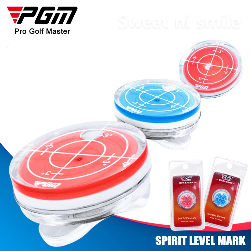 PGM Golf Level Function Marks Magnetic Cap Clip Golf Ball Marker Red and Blue MK011