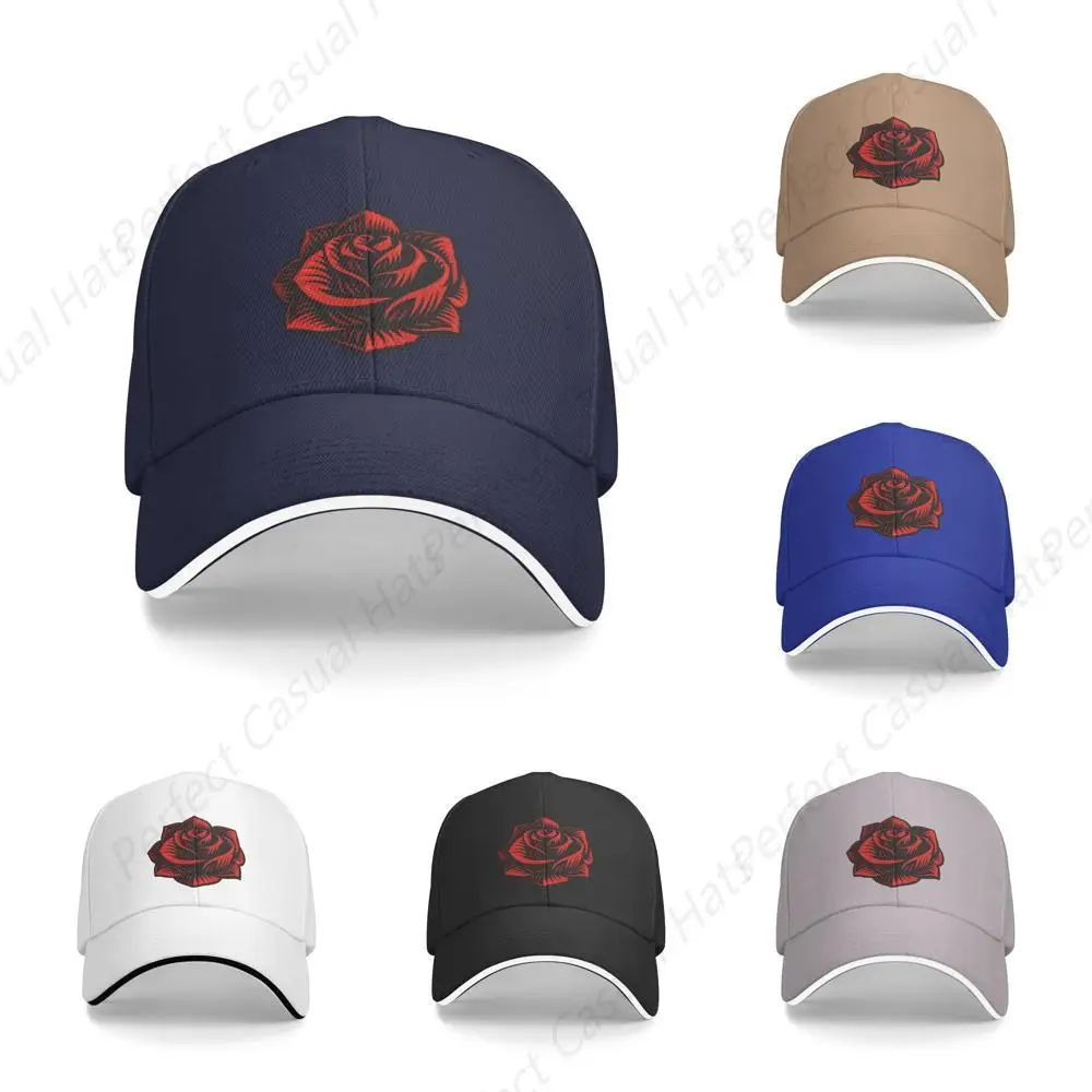 

High Quality Vintage Rose Printing Sandwich Caps Peaked Caps Trucker Hat Men Women Outdoor Travel Sport Sun Visor