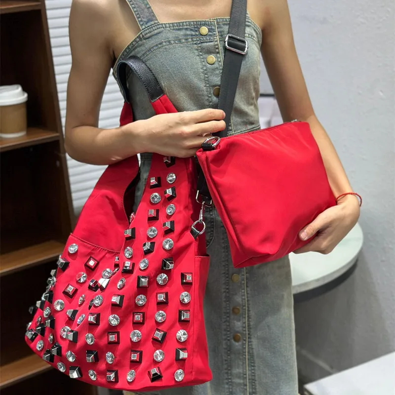 Trend Rhinestone Sequin Handbags for Women Ladies Large-capacity Shiny Evening Party Bags Casual All-match Fashion Shoulder Bag