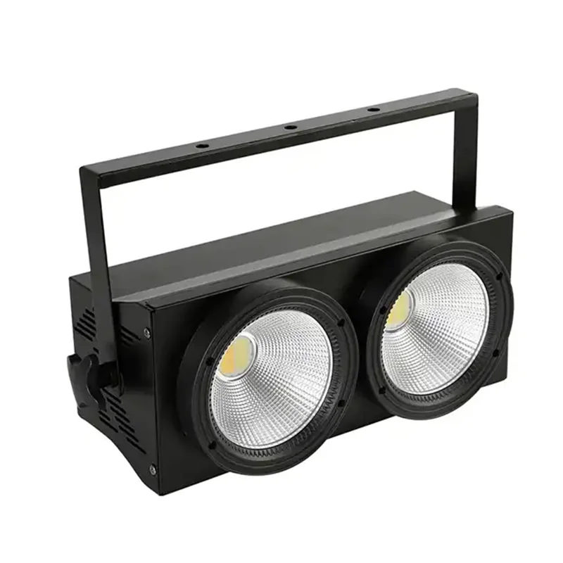 Luz LED 2 en 1 para escenario, lámpara de 100W, 2 ojos, blanco frío y cálido, DMX, COB, para público, nuevo estudio de cine