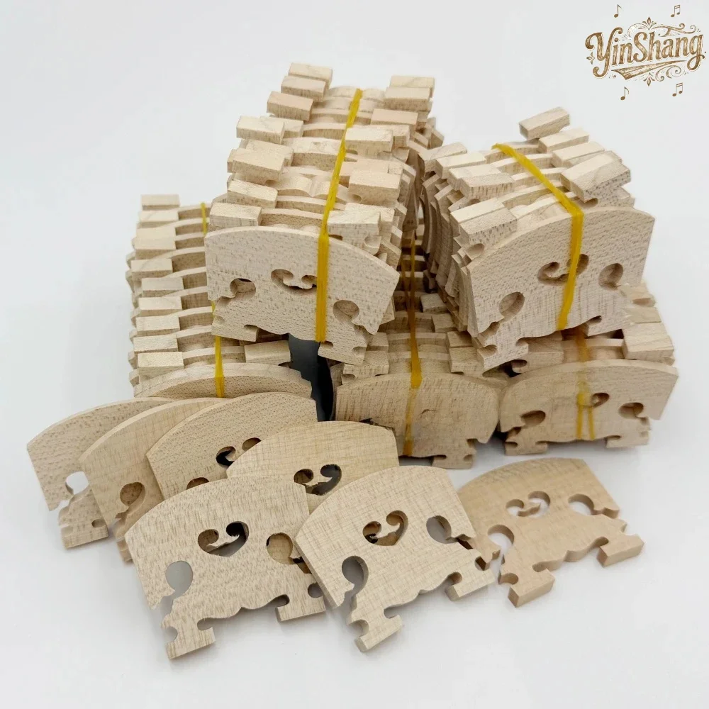 20pcs Violin Bridges Fine Maple Wood 4/4 3/4 1/4 1/2 1/8 Sizes Fiddler Violin String Bridge Part Accessories for Musicians
