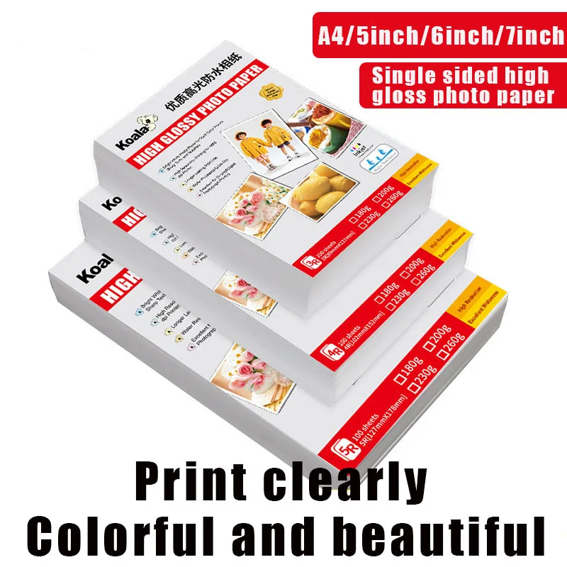 

100pcs 5/6/7 Inch Or 20pcs A4 High Quality Photo Studio Paper Glossy Photo Paper And Photo Paper Suitable For Album Photos