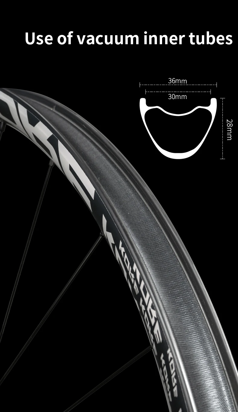 KORE MTB Carbon Laufradsatz 27,5/29 Zoll 36T Ratsche HG Nabe Vakuumreifen BOOST 28H 30/36mm Breite, für Enduro/Downhill MTB Laufradsatz – Detail 8
