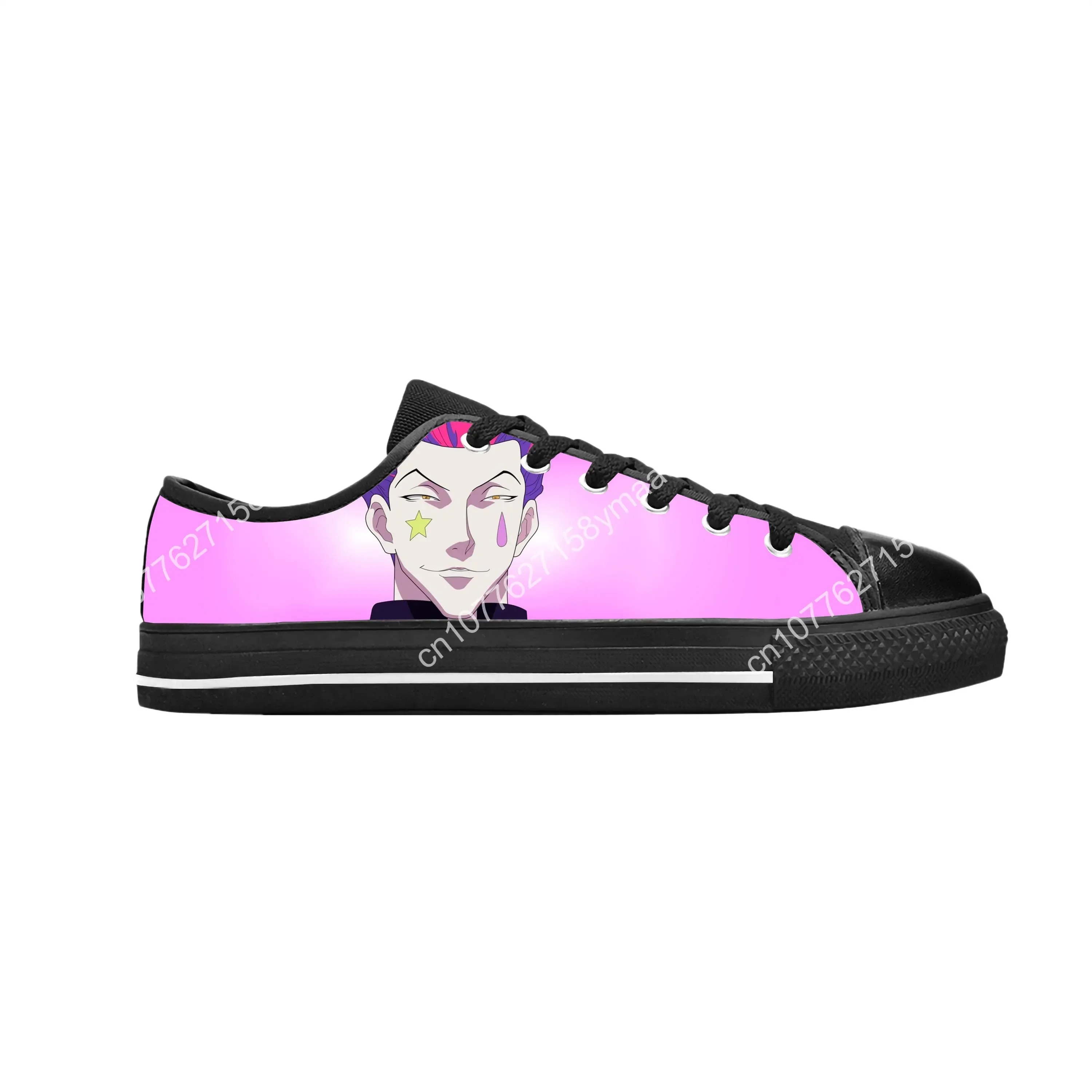 Japanese Anime Manga Hunter X Hunter Hisoka Morow Casual Cloth Shoes Low Top Comfortable Breathable 3D Print Men Women Sneakers