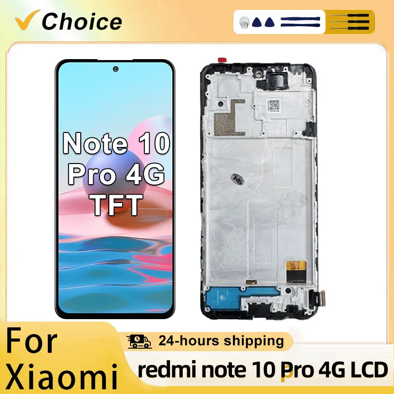 New 6.67" TFT Display For Xiaomi Redmi Note 10 Pro LCD Touch Screen Digitizer For Redmi Note 10 Pro 4G Display Replacement Parts