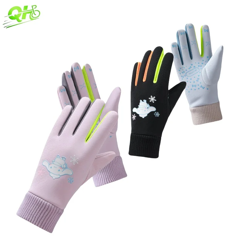 

Детские зимние перчатки для катания на лыжах, велоспорта, водонепроницаемые, нескользящие, теплые флисовые, уличные, спортивные аксессуары для сноуборда, аксессуары для мальчиков и девочек