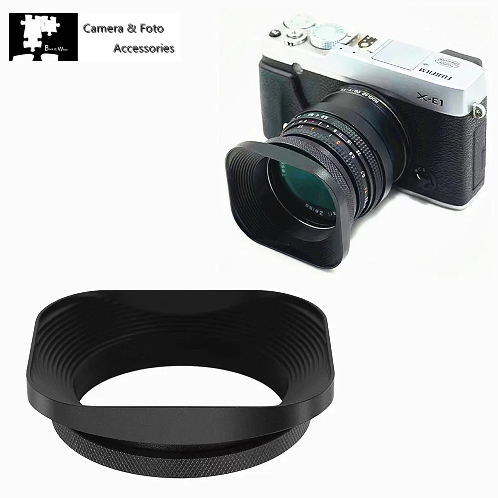 Black Square Shape Camera Lens Hood 30mm 34mm 39mm 37mm 40.5mm 43mm 46mm 49mm 52mm For Canon Sony Nikon Fujifilm Leica Panasonic