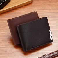 Men's Wallet Business Casual Short PU Leather Wallet Cross-Border Hot In Stock Wholesale Wallet Man Short Wallets кошелек кожа