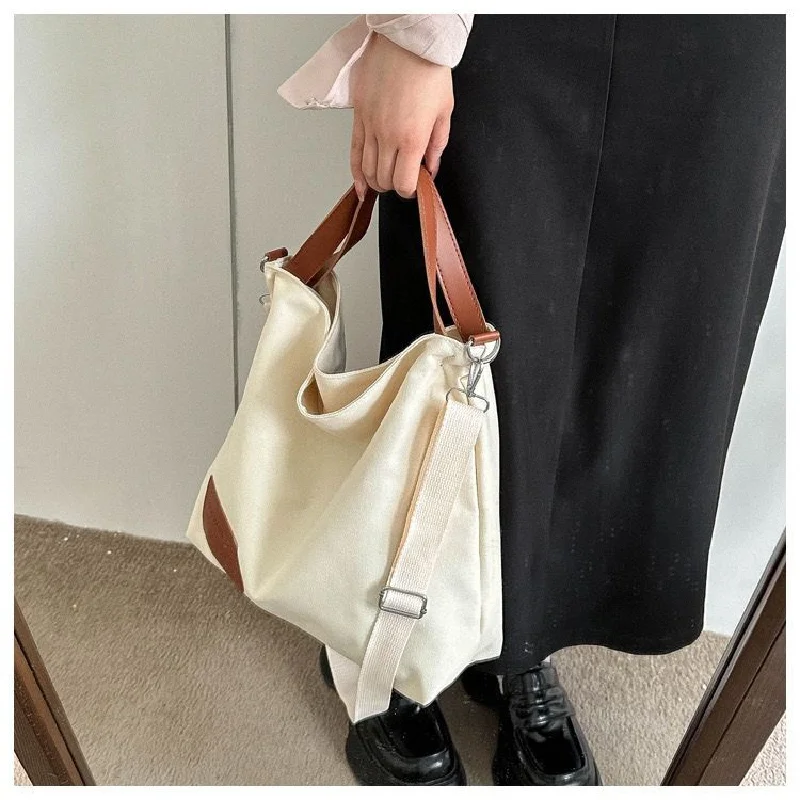 2024 new Canvas bag women\'s large capacity popular textured handbag commuter college students class crossbody bag for woman