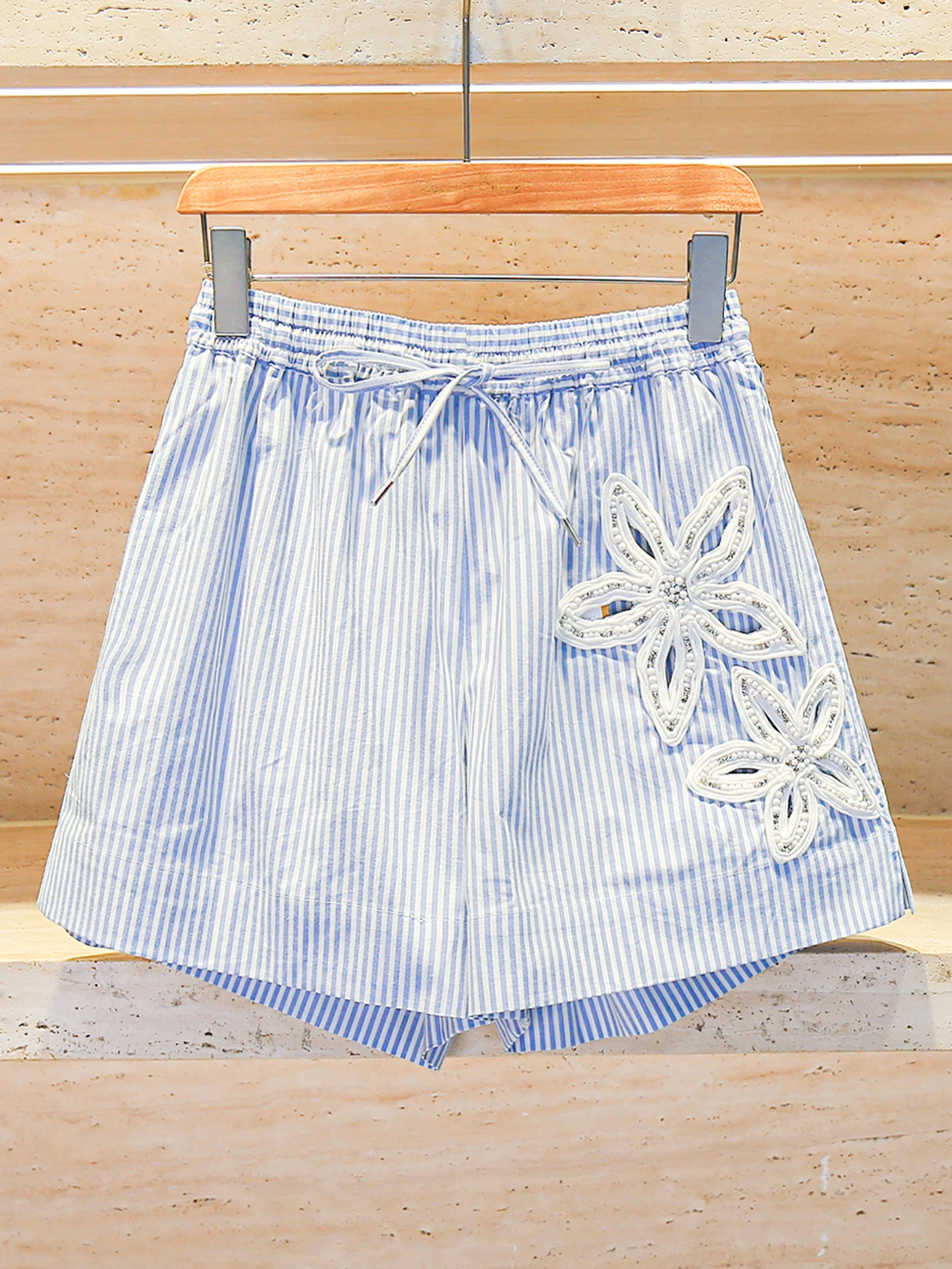 

Женские летние повседневные брюки премиум-класса с высокой талией, вышивкой, цветочным и полосатым узором, в стиле S Home South Oil