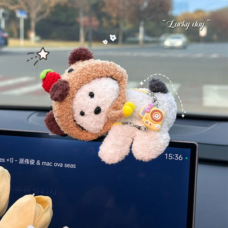 Plush Doll Car Party Ornaments Cute Cartoon Car Dashboard Decoration Ornaments Creative Car Supplies Women