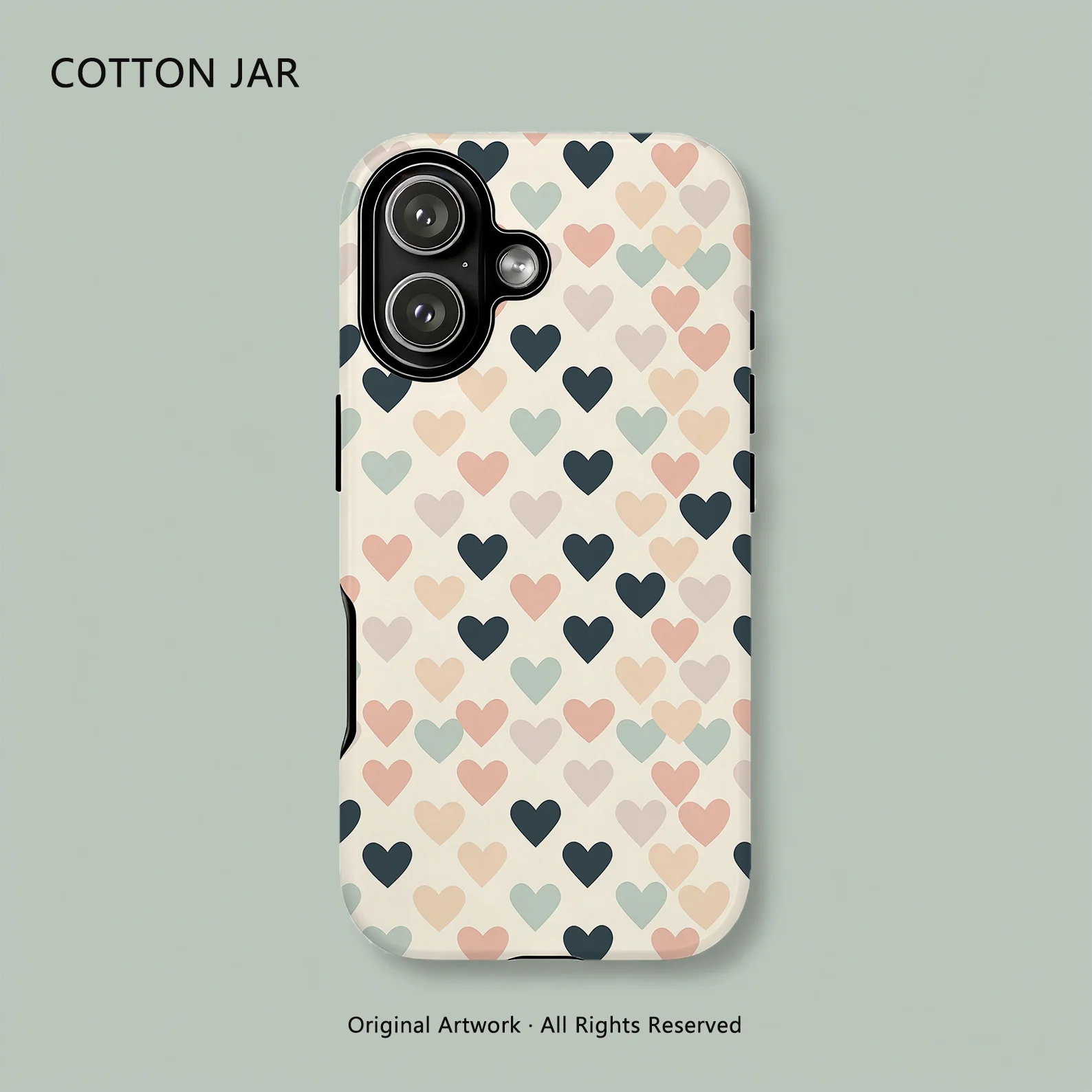 

Cute Heart Pattern Magnetic Phone Case For iPhone 17 16 15 Pro Max 14 13 12 Plus Dual Layer Drop Protection Cover
