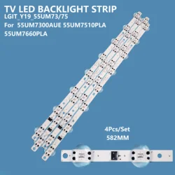4Pcs/set TV LED Backlight Strip Bar Light LGIT_Y19_55UM73/75 EAV64692001 For Samsung 55inch 55UM7300AUE 55UM7510PLA 55UM7660PLA
