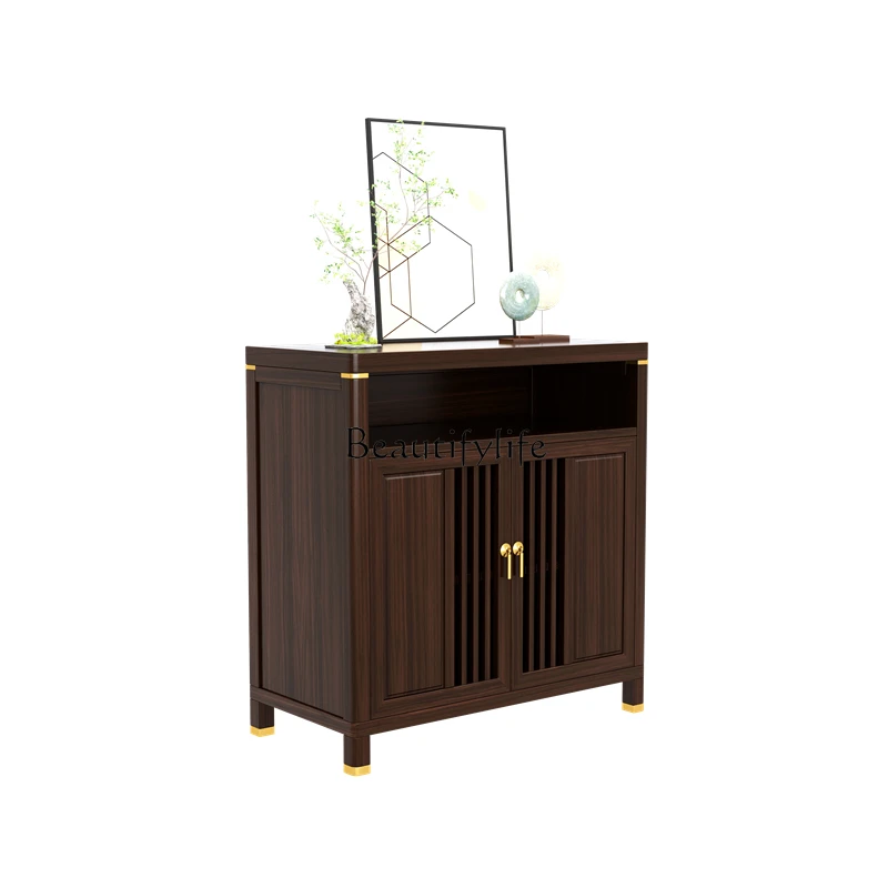 

New Chinese dining side solid wood living room storage household tea sofa side cabinet wall side cabinet