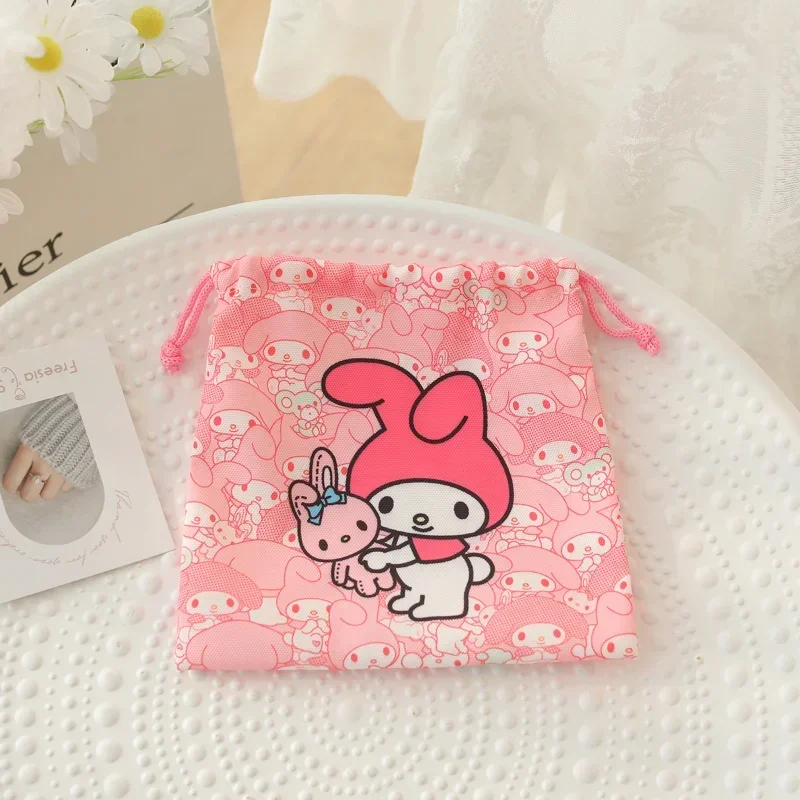 Sanrio Hello Kitty Drawstring Bag Cartoon Storage Bags Cosmetic Sundries Drawstr Pouch Travel Portable Sorting Bag Cute Gift Bag