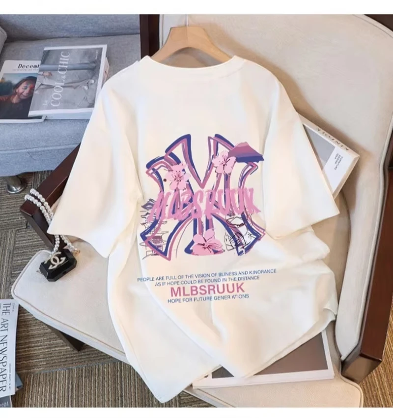 Summer 2026 New American-style Trendy Couple's Short-sleeved T-shirt Cotton Short-sleeved T-shirt for Men and Women