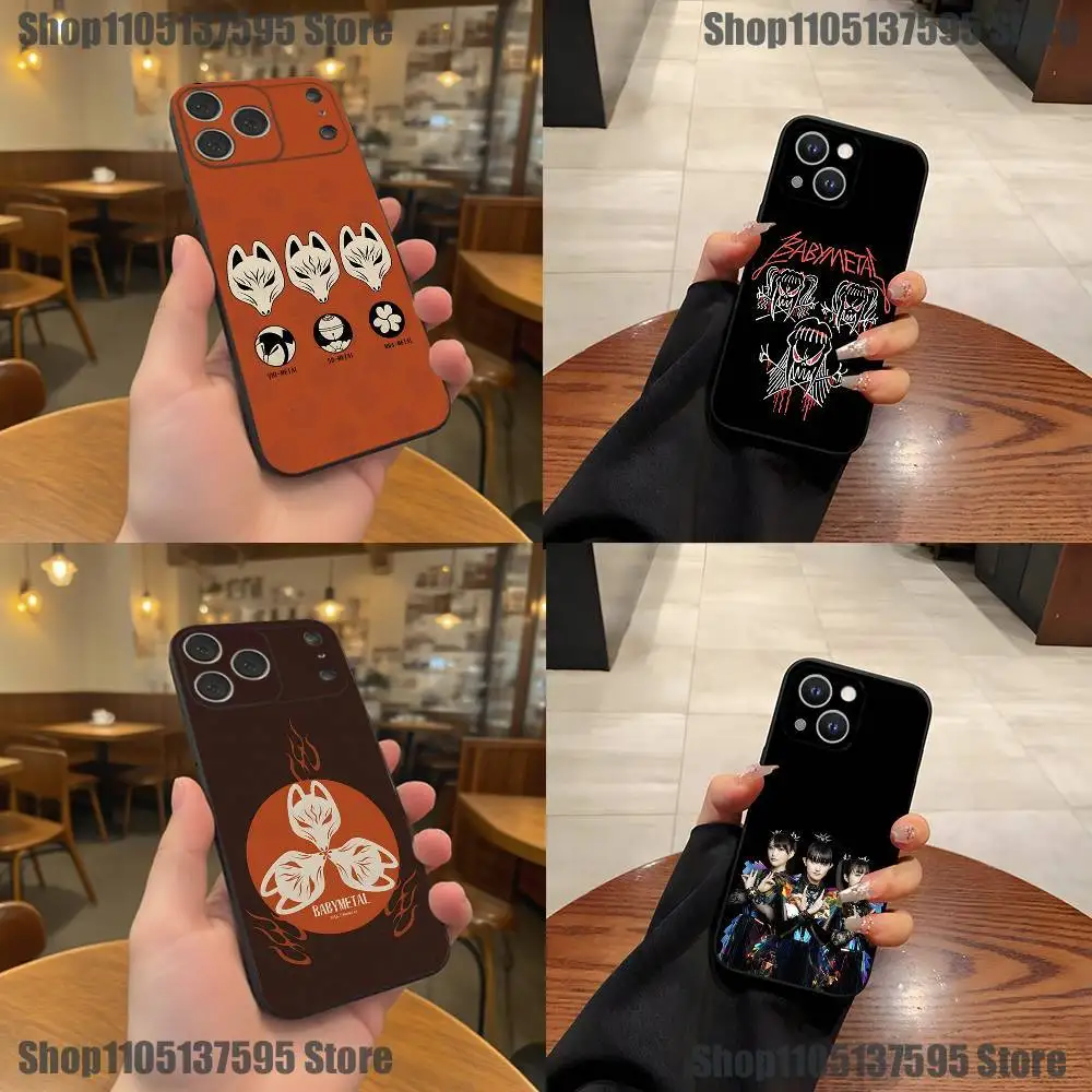 B- BABYMETAL R-Rock Band Capa de telefone para iPhone 17,16,15,14,13,12,11,Pro,XS,Max,XR,Plus,E,SE4,Mini Capa macia preta