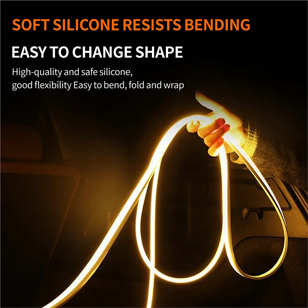 Striscia luminosa a LED per bagagliaio di un'auto Striscia di luce ambientale flessibile in PVC impermeabile On/Off automatico Installazione nascosta Universale per Mpv/SUV