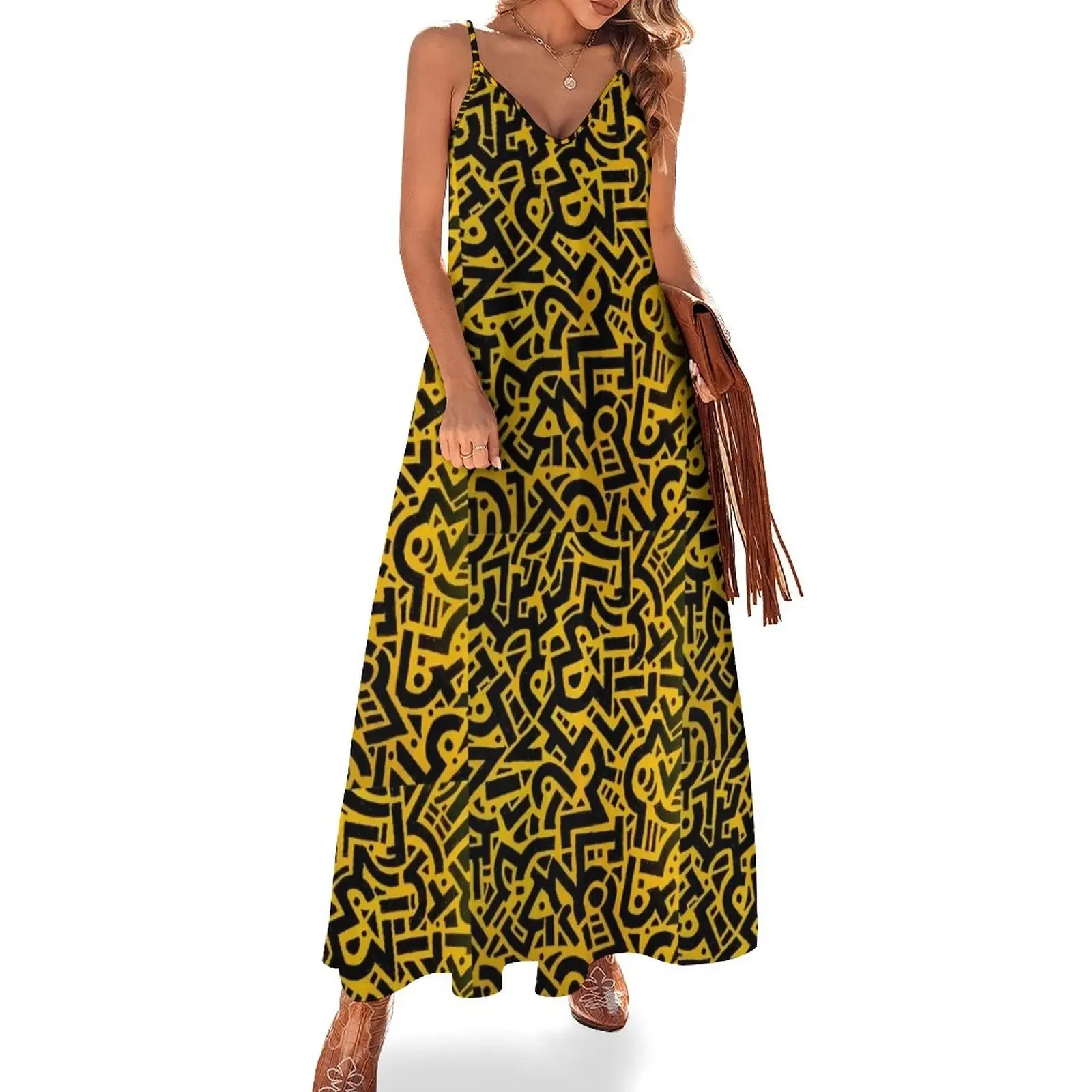 

Augie Pattern Sleeveless Dress Women's summer dresses evening dress woman summer women's suit