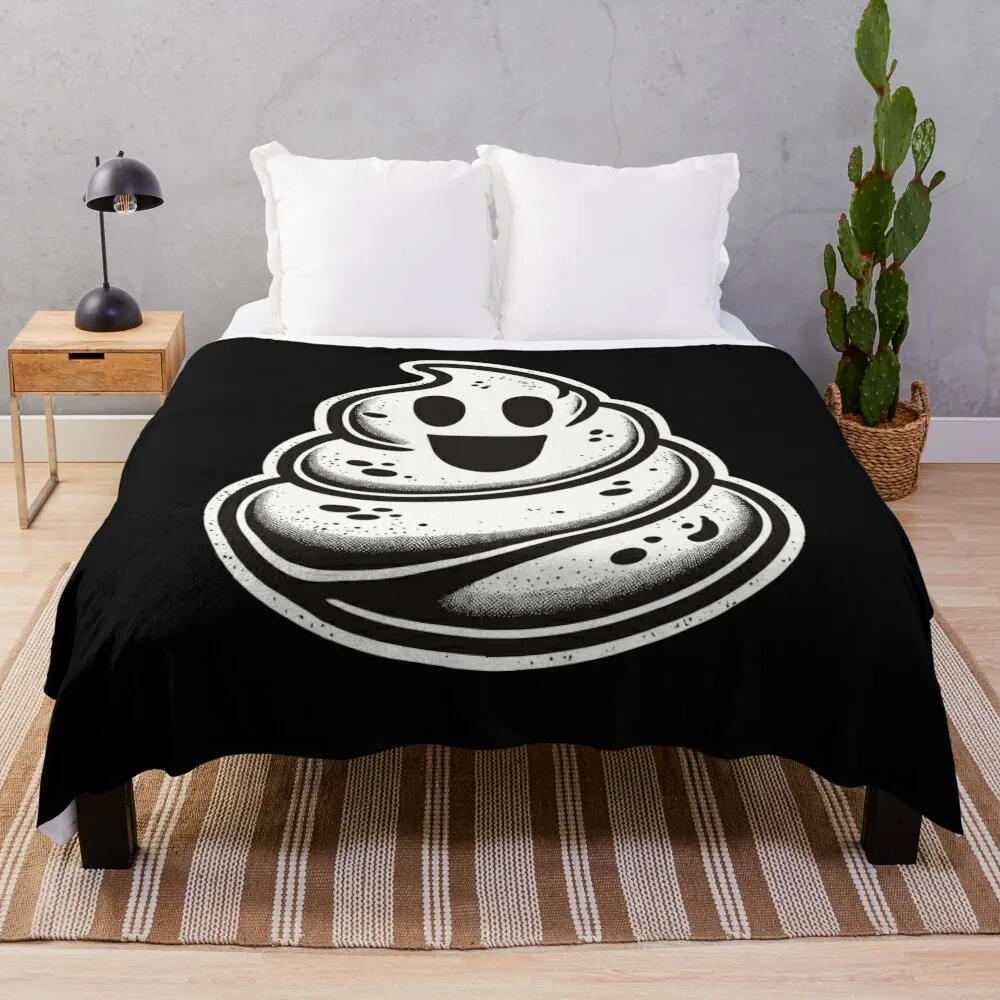 Funny Poop Pile Feces Ghost Humorous Throw Blanket Decorative Throw Single Blankets