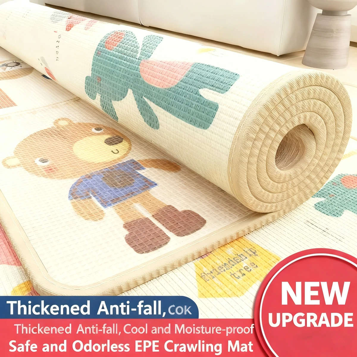 Non-toxic Baby Activity Gym Room Mat Baby Activities Crawling Play Mats Double Sided Pattern EPE Game Mat for Children's Mat Rug