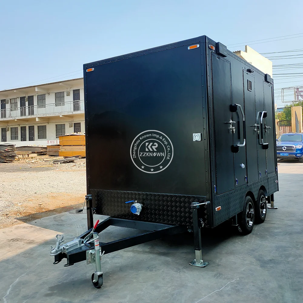Portable Luxury VIP Toilet Trailer Steel Modern Mobile Bathroom WC Outdoor Caravan Shower Restroom for Sale