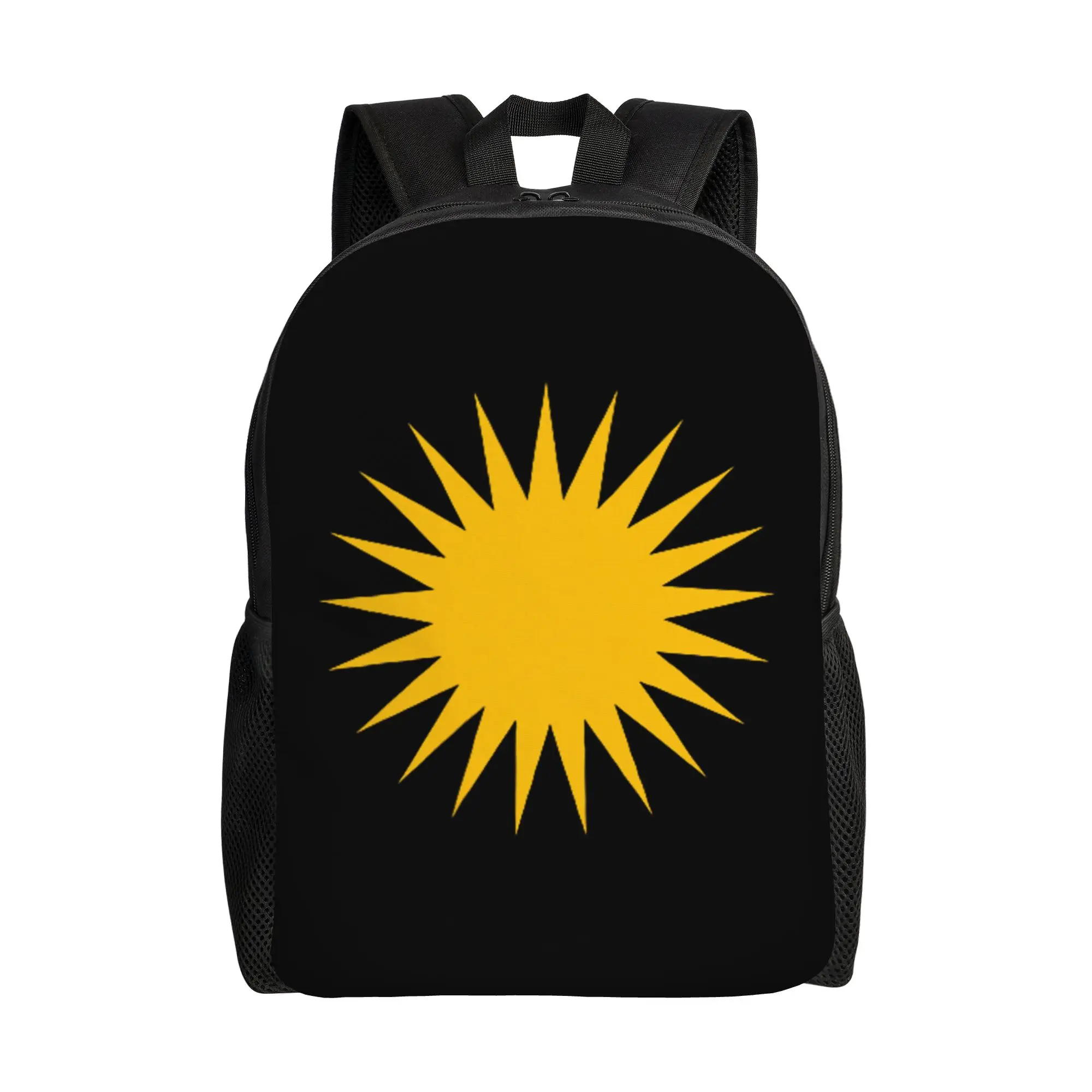 

Рюкзак с изображением курдского солнечного флага и сердца Курдистана для мужчин и женщин, повседневный, студенческий, для походов, путешествий, для ноутбука, из холщовой ткани