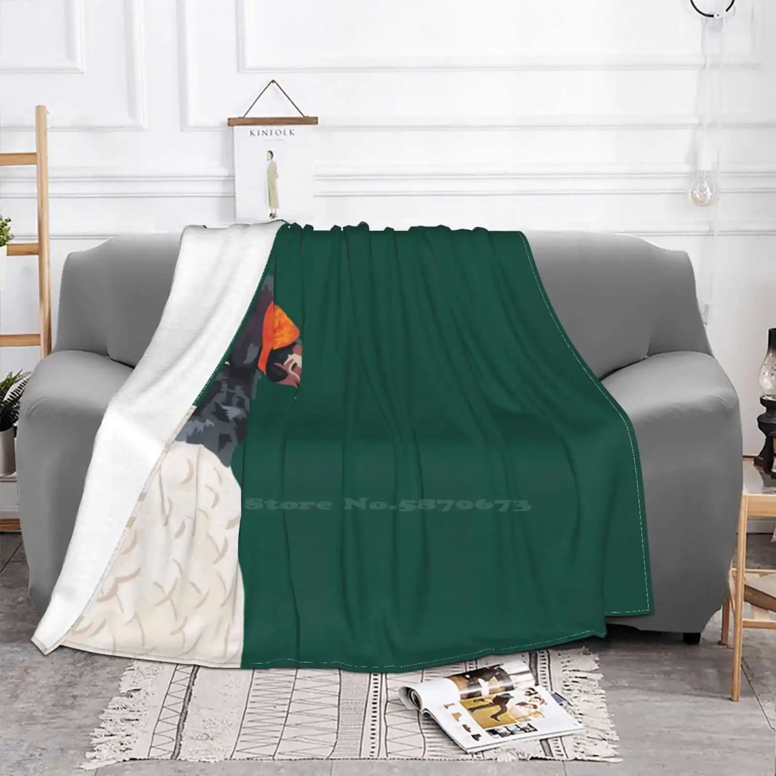 King Vulture Portrait Fashion Soft Warm Throw Blanket King Vulture Zookeeper Geocreate Bird Raptor Simple Ornithology Animal