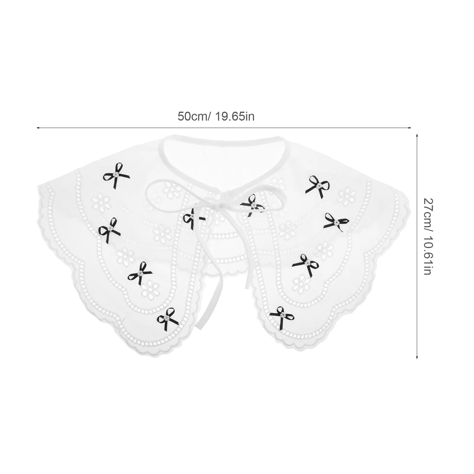 

Elegant Butterfly Knot Shawl For Women Detachable Cotton Faux Collar Lightweight Hollow Knitted Scarf Wedding Casual Wear
