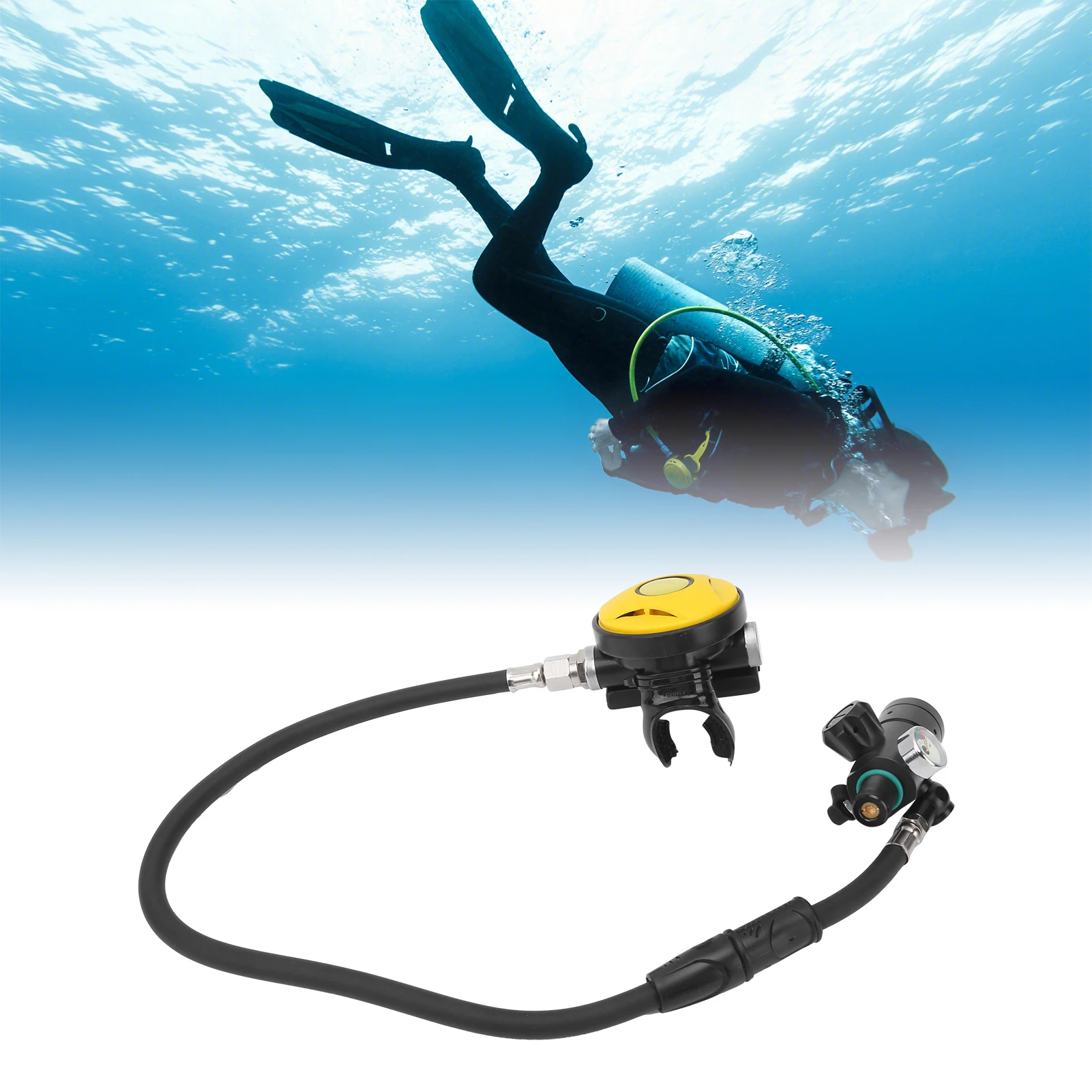 

1L Diving Hose DIDEEP Diving Equipment Set with Stage Relief Valve Second Stage X4000 Pro Breather Diving Hose