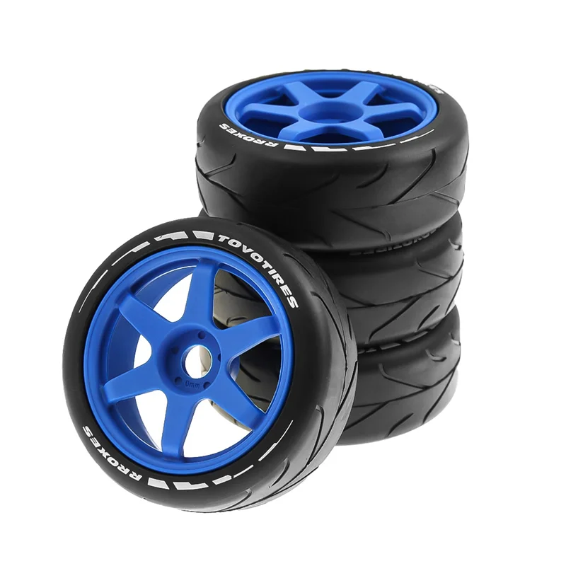 105mm 1/8 Scale RC Off Road Tires Wheel 17mm Hex for ARRMA Redcat Team VRX Hobao, Blue