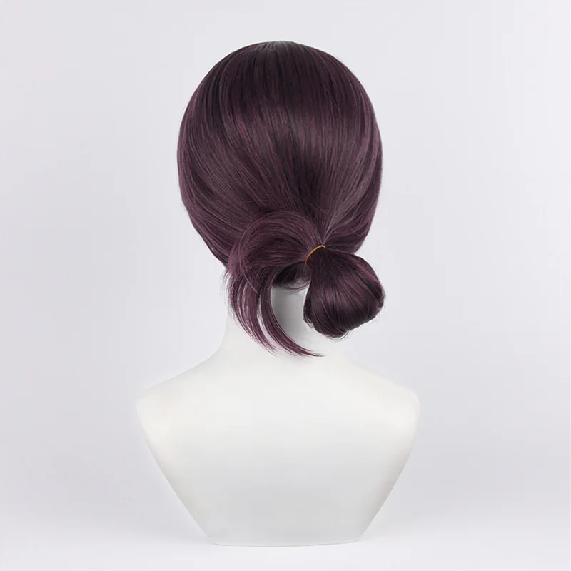 Peruka Cosplay Anime Chainsaw Man Reze dla Dorosłych Kobiet, Ciemnofioletowe Włosy, Syntetyczna, Odporna na Ciepło, Peruki na Halloween, Imprezę Świąteczną, Rekwizyty