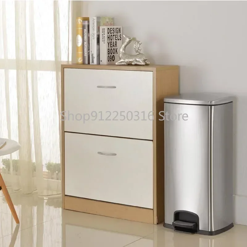 Stainless Steel Trash Can Bathroom Garbage Recycling Large Capacity Luxury Trash Can Kitchen Dumpster Lixeira Banheiro Bucket