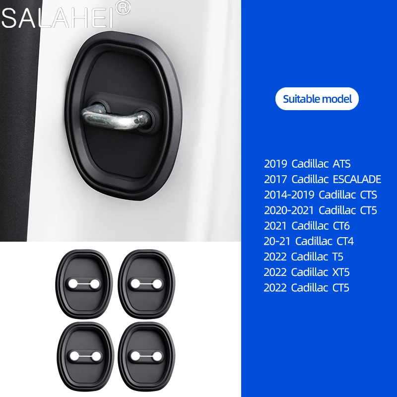 4Pcs Silicone Car Door Lock Buckle Latches Shell Anti-collision Protector Cover For Cadillac ATS CTS CT6 CT4 TS XTS CTS Escalade