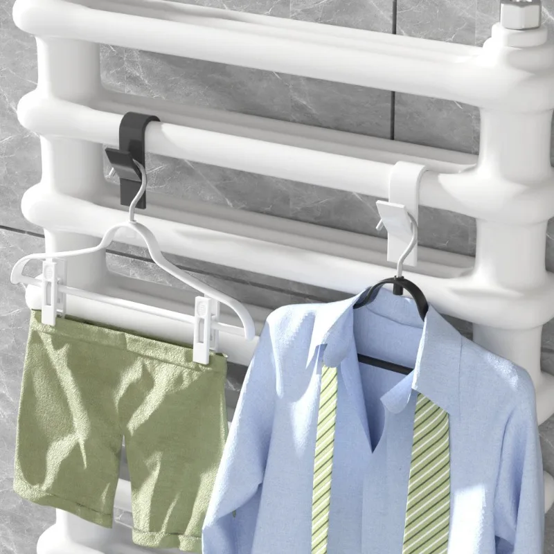 Badezimmer-Handtuchhalter ohne Bohren, beheizter Handtuchheizkörper mit Haken, Aufbewahrungshaken für Bad und Küche, für Kleidung, Schals, Schwämme – Detail 3
