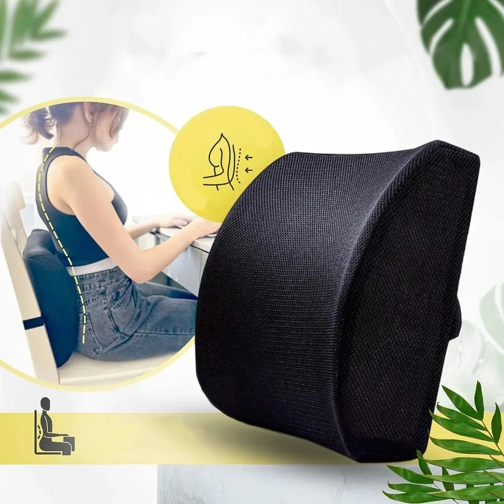 Lumbar Support Pillow For Office Chair And Car Seat Perfectly Balanced Memory Foam Lumbar Pillow Multi-Purpose Back Cushion For