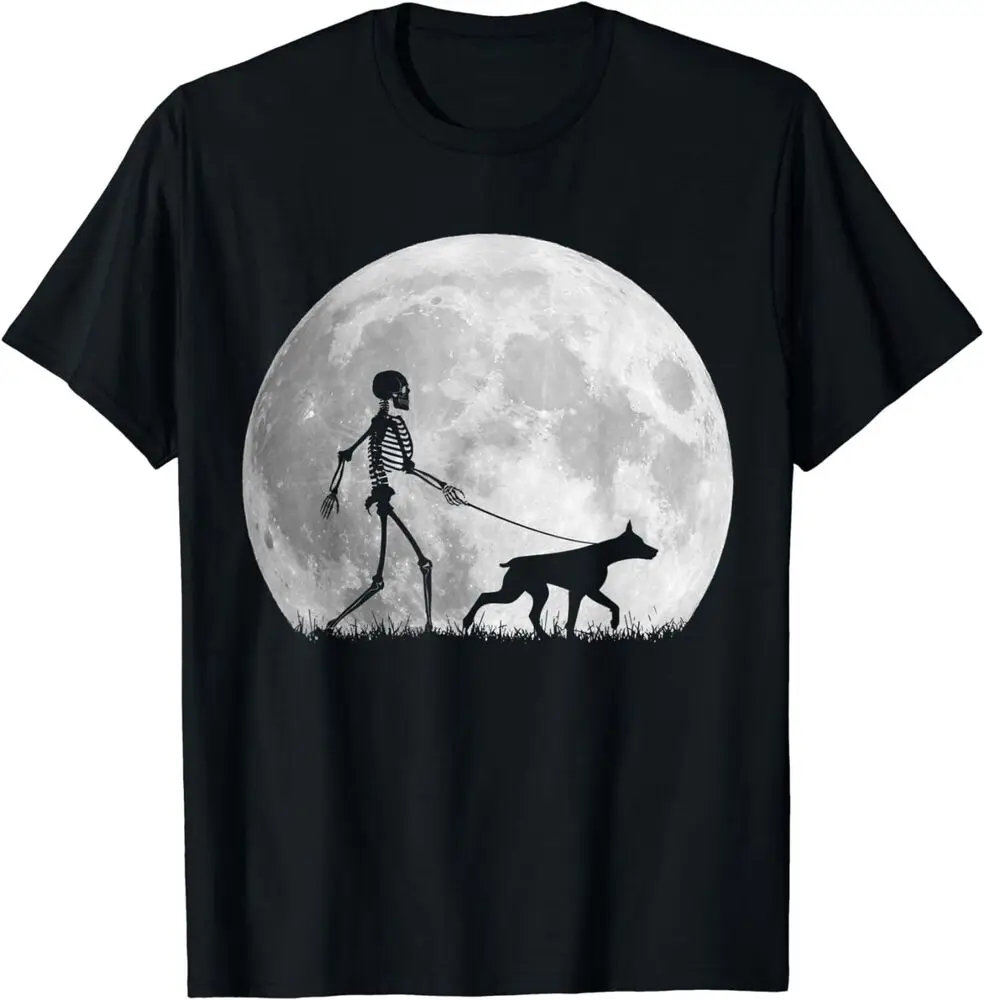 Doberman Pinscher Halloween Skeleton Dog T-Shirt Anime Graphic T-shirts For Men Clothing Women Tees New Arrival Unisex Summer