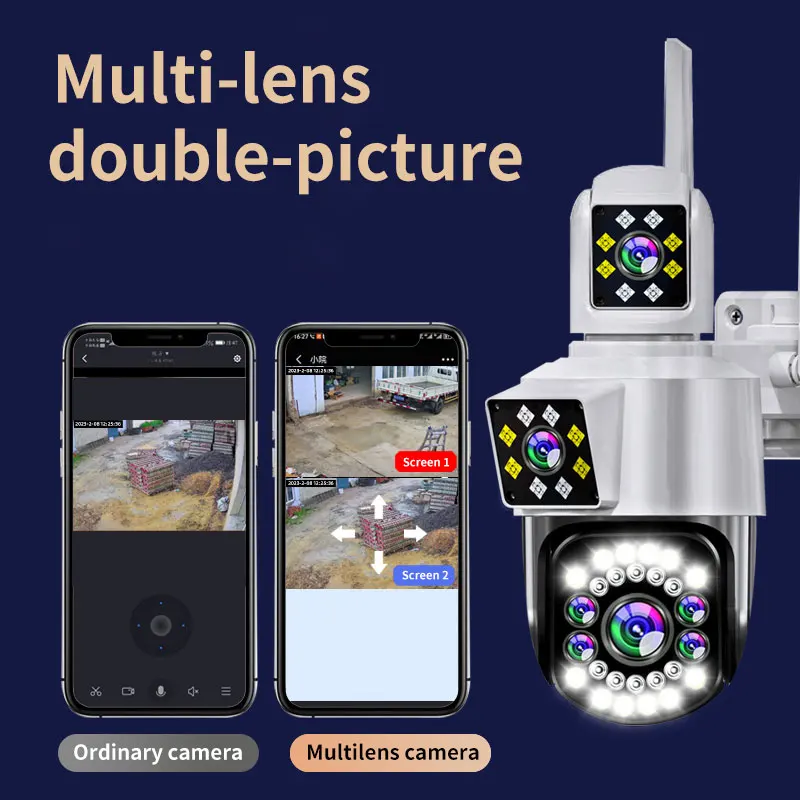 

6MP Triple Lens Yoosee APP Wireless PTZ wifi IP Dome Camera Full Color AI Humanoid Detection Home Security CCTV Baby Monitor