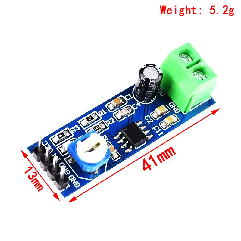 5pcs LM386 audio power amplifier module 200 times gain amplifier board mono power amplifier 5V-12V Input