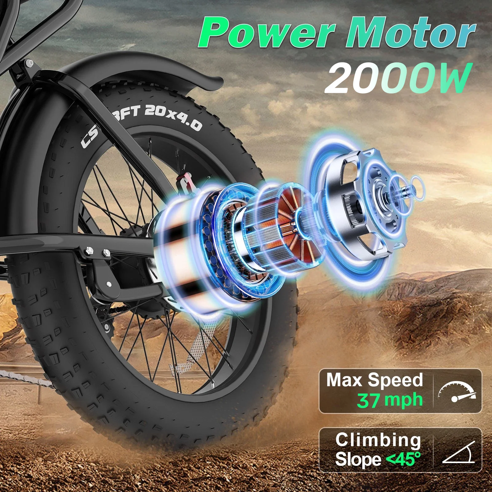 YVY دراجة كهربائية للبالغين 2000 واط 52 فولت 40AH E-الدراجة 20 "x 4.0 الدهون الإطارات دراجة كهربائية جبلية الترابية دراجة التنقل الكهربائية