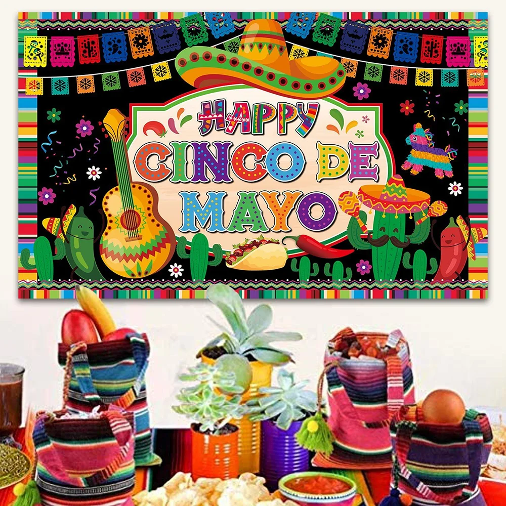 Mexico Day Of The Dead Theme Mexican Fiesta Backdrop Skull Candle Dancer Dia De Los Muertos Cactus Guitar Cactus Party Props