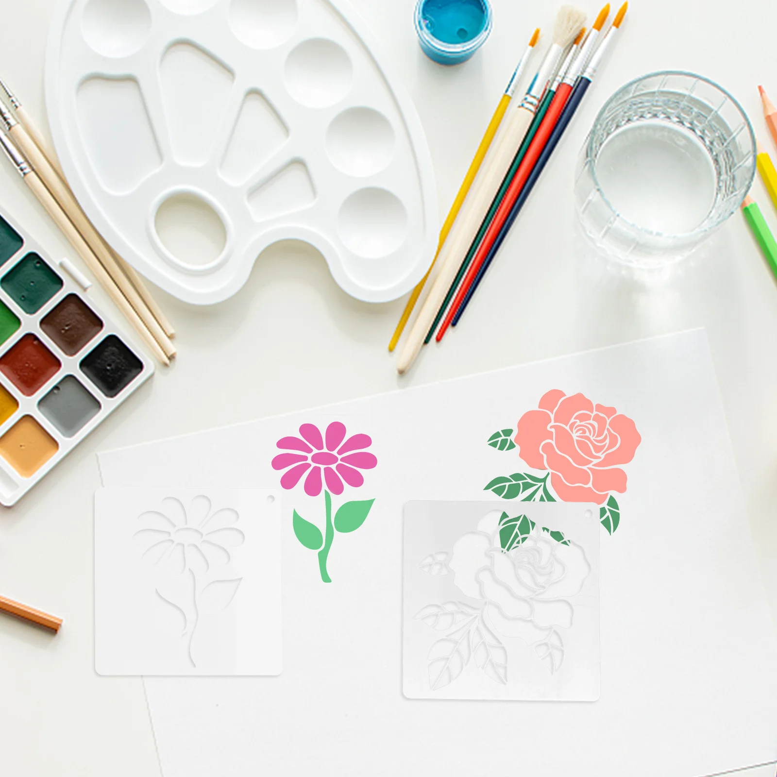 

Flower Wall Stencil Reusable Wild Plant Stencils Hollow Leaves Wildflower Painting Template DIY Drawing Wood Canvas Crafts