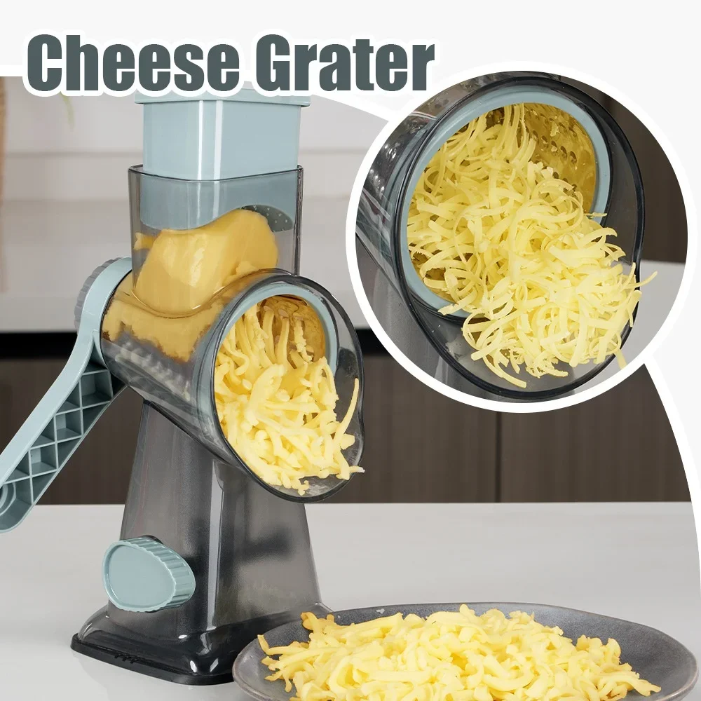 

-Multi-Functional Hand-Cranked Drum Vegetable Cutter Shredded Cheese Slices Kitchen Tool Furniture Accessories