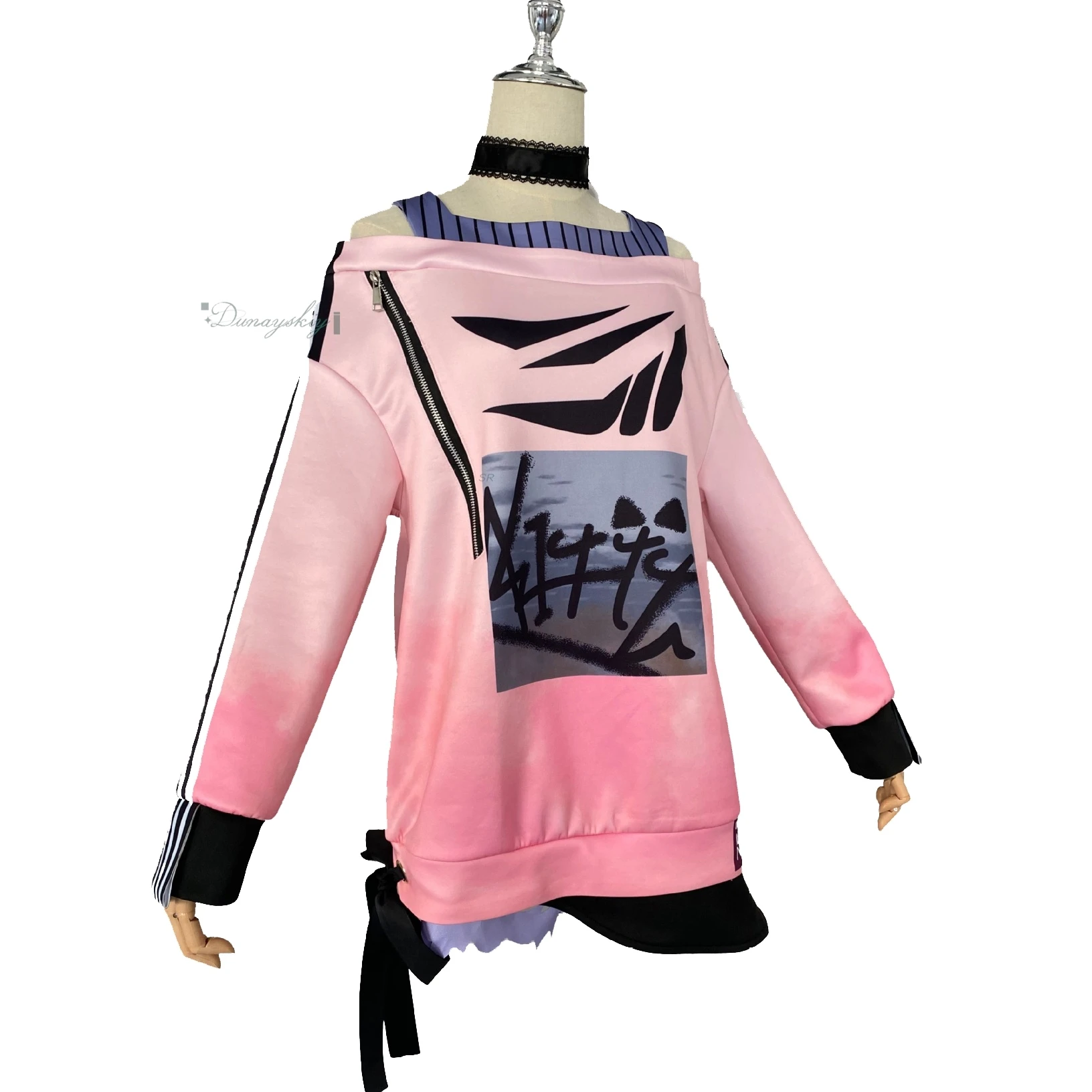 

Игра Akiyama Mizuki Топ с открытыми плечами Повседневный наряд Косплей disfraz Розовый парик для Хэллоуина PJSK Ролевая игра Вечеринка Comic Con