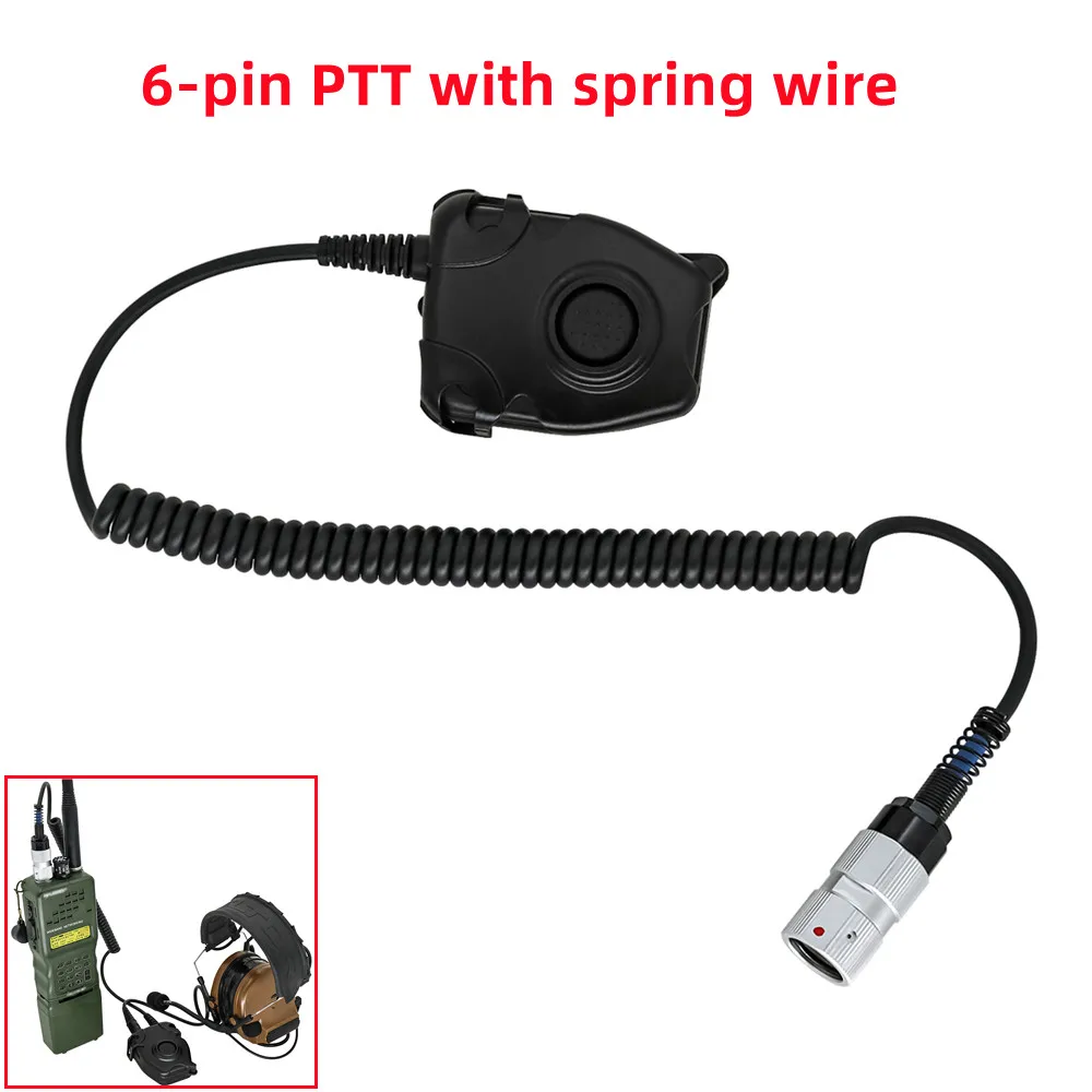 

Tactical U94 PTT 6 Pin Ptt for Tactical Headset Adapter Comtac Airsoft Shooting Headphone for PRC 152 PRC 148 PRC163 Dummy Case