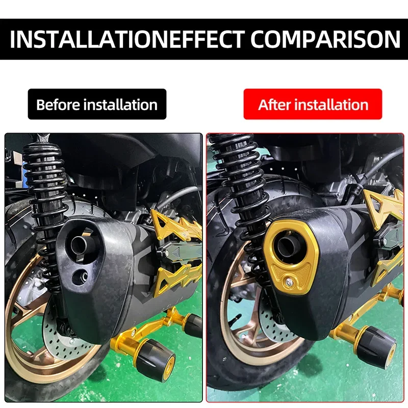 Semspeed protetor de ponta de escape para yamaha xmax250 xmax 300 2023 v2 6061-t6 alumínio resistente ao calor acessórios para motocicletas