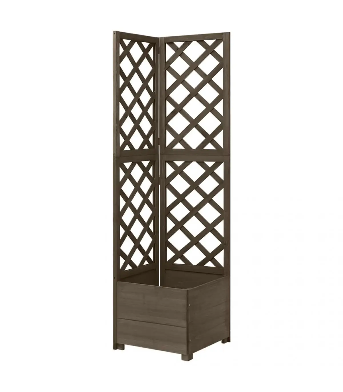 40x40x150 cm gray fir wood corner trellis planter and planters