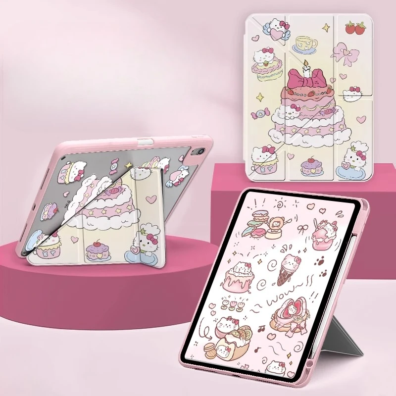

MINISO Hello Kitty For iPad Case Funda ipad A16 11in 9th 10th 11th Gen Tablet Cover Air3 4 5 M2 M3 Pro 4 5 6 M4 Protective Shell