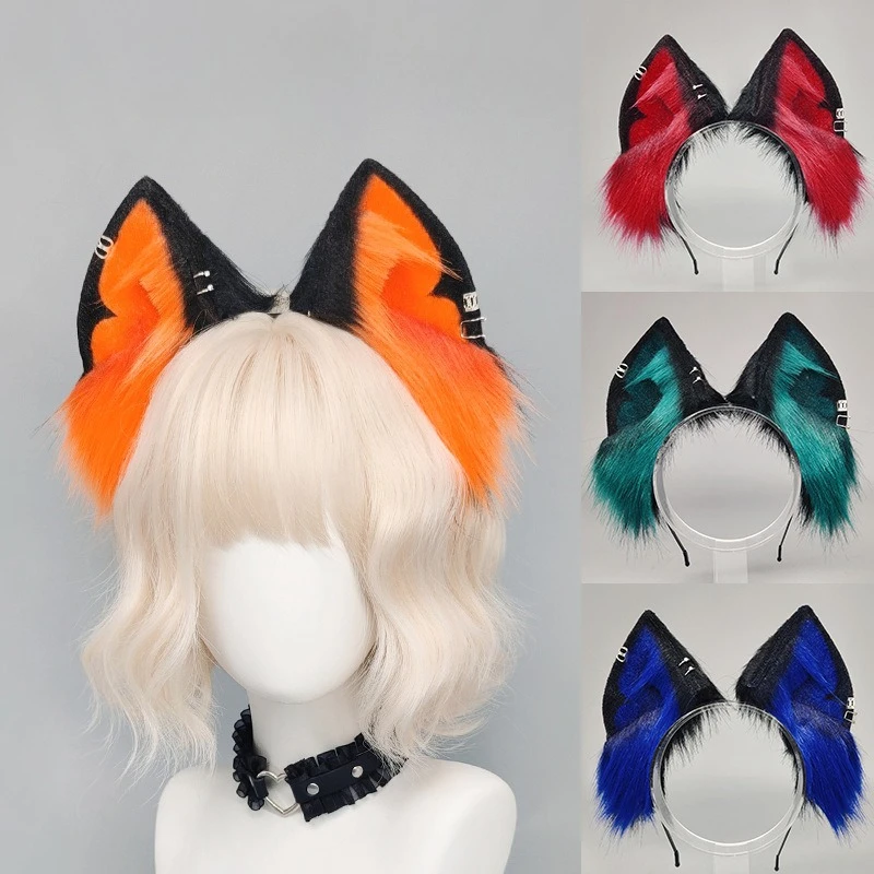 New Halloween handmade animal ear headwear cosplay plush simulation fox ear comic headwear